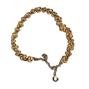 St John Gold Chain Belt Clip Closure Waist Dynasty Lux Designer Vintage Chunky